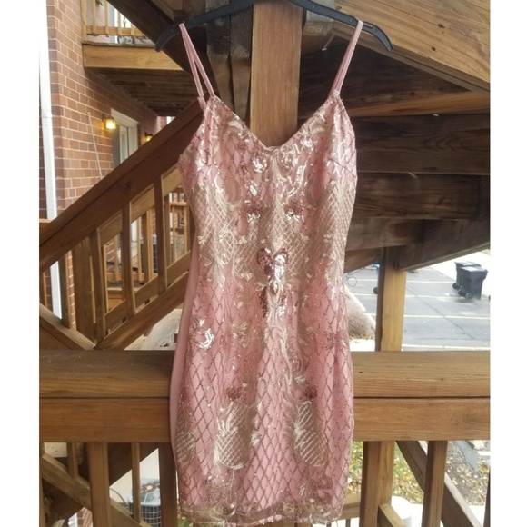 SALE NWT Spaghetti Strap Sequin Bodycon Mini Dress - Picture 7 of 8